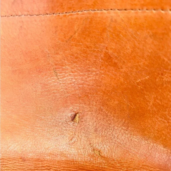 VINTAGE 70’s Style Genuine Leather Bag, Tan, European/Swedish - Picture 9 of 11